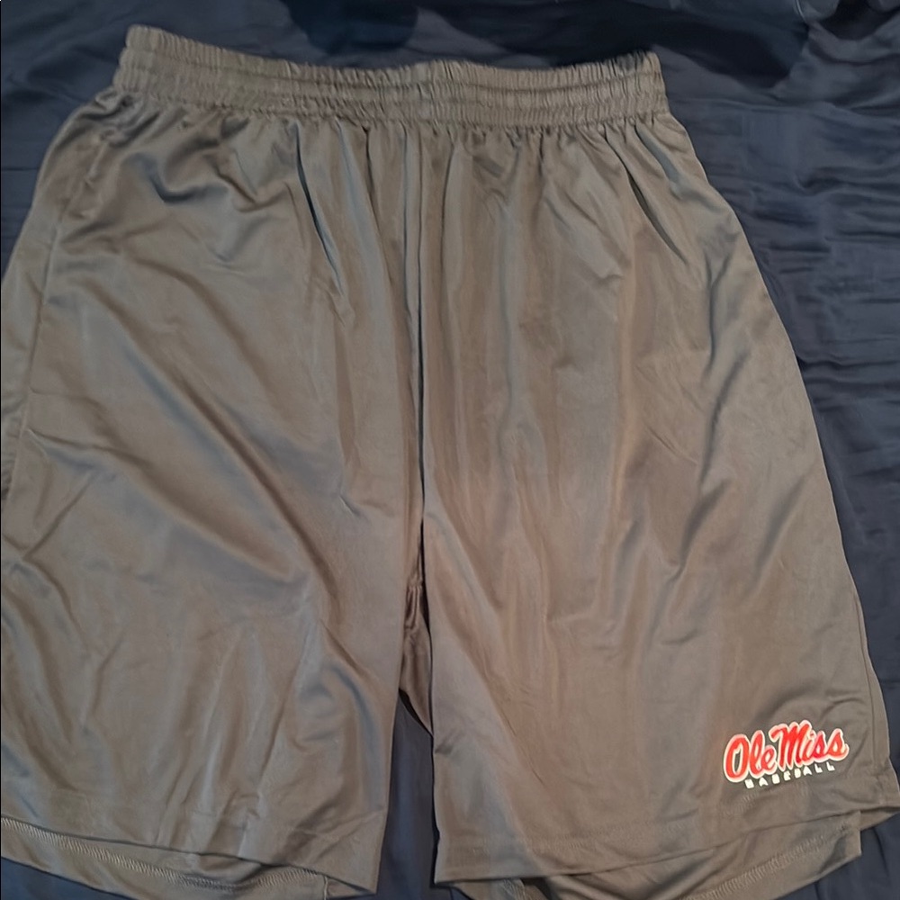Gray Easton Ole Miss baseball shorts. Brand new